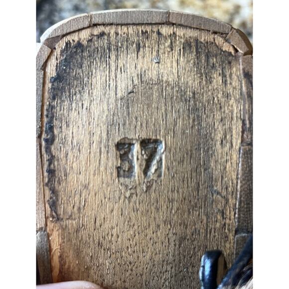 El Dantes wood platform sandals leopard Vintage 90s bratz 70s EU 37 UK 4 US 6 - Picture 3 of 9